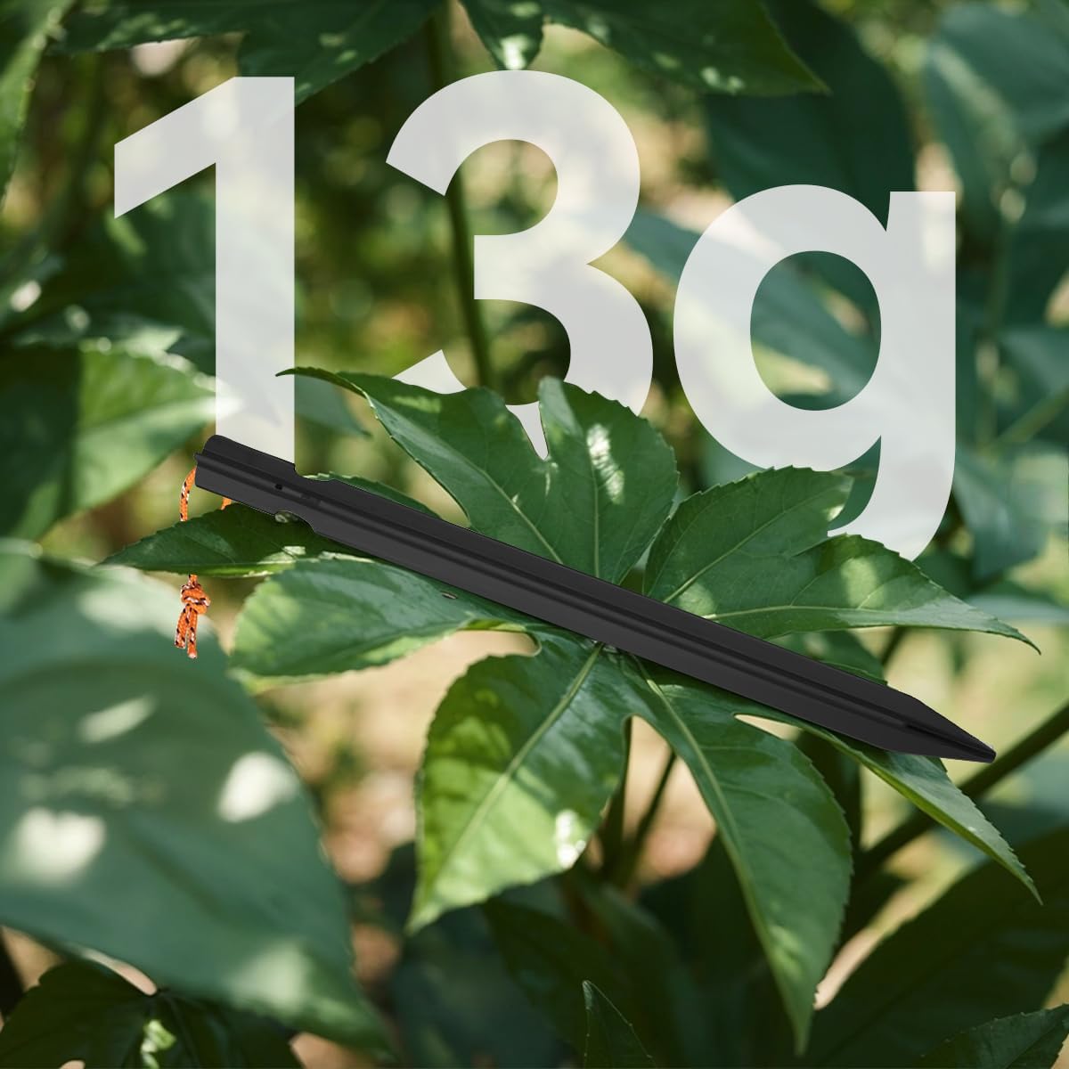 12 Pack Tent Stakes, 7" Ultralight Aluminum Ground Peg with Reflective Rope — view 2