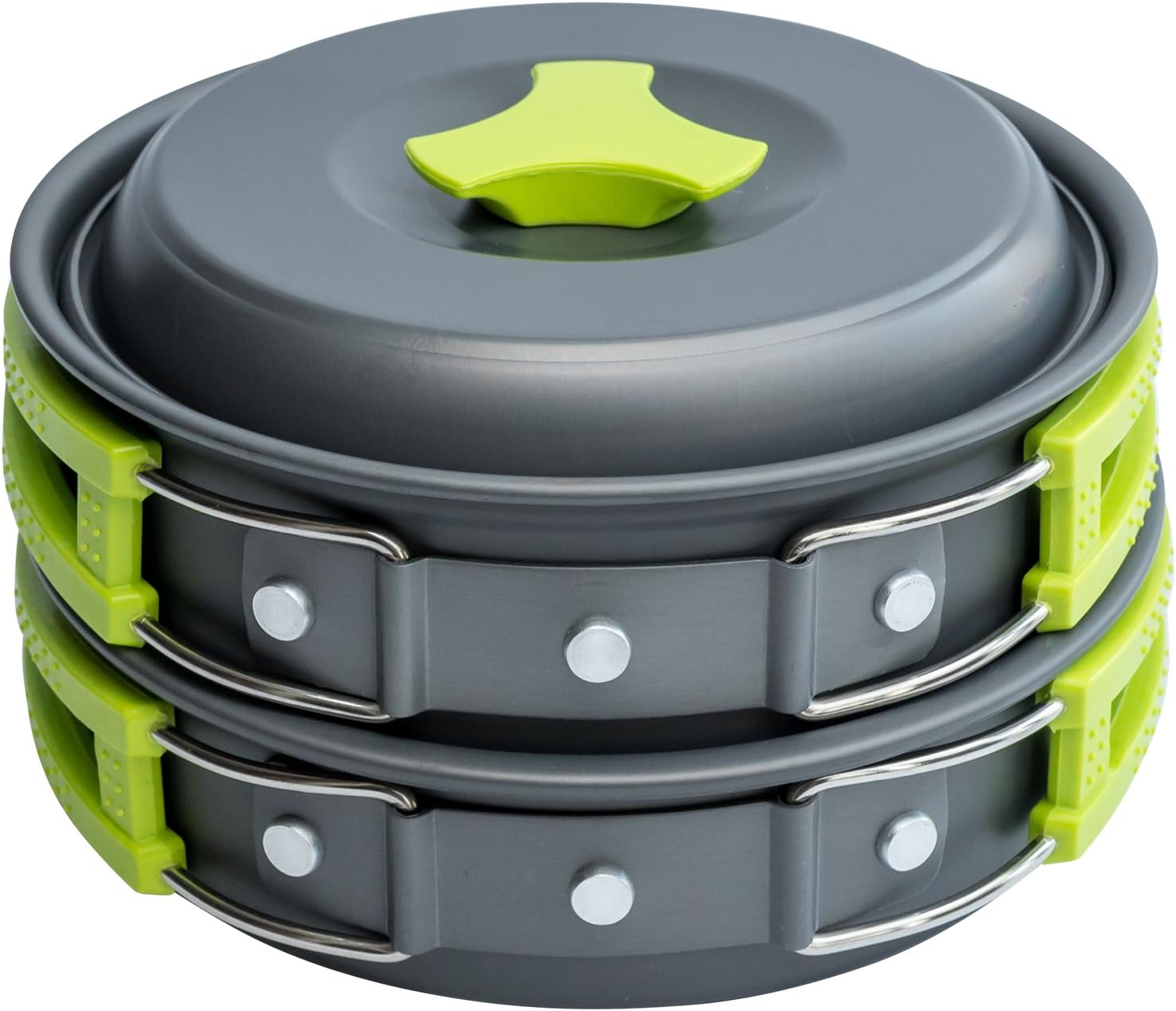 MalloMe Camping Cookware Mess Kit for Backpacking Gear u2013 Camping Cooking Set - Camping Pots and Pans Set - Backpack