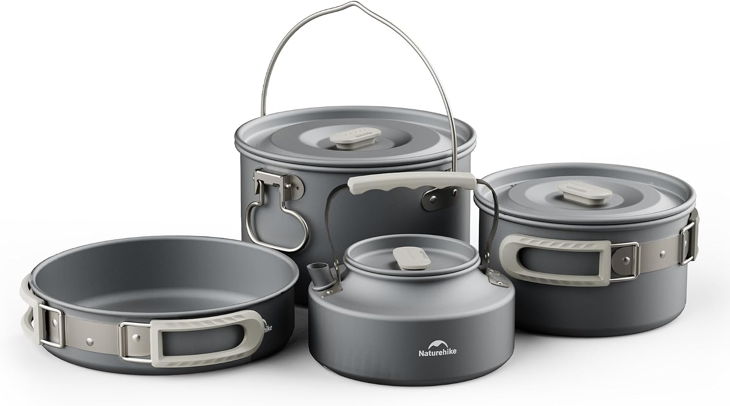 Naturehike Camping Cookware Set Mess Kit for Backpacking Gear, Camp Cooking Set, Camping Pots and Pans Set for Outdoor B